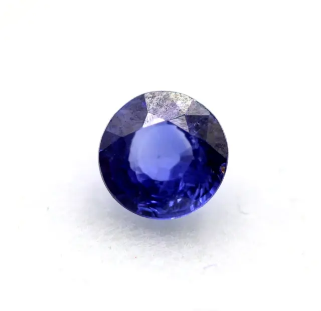 0.37 Ct Sri Lankan Mined Natural Blue Sapphire Round Faceted Cut Loose Gemstone