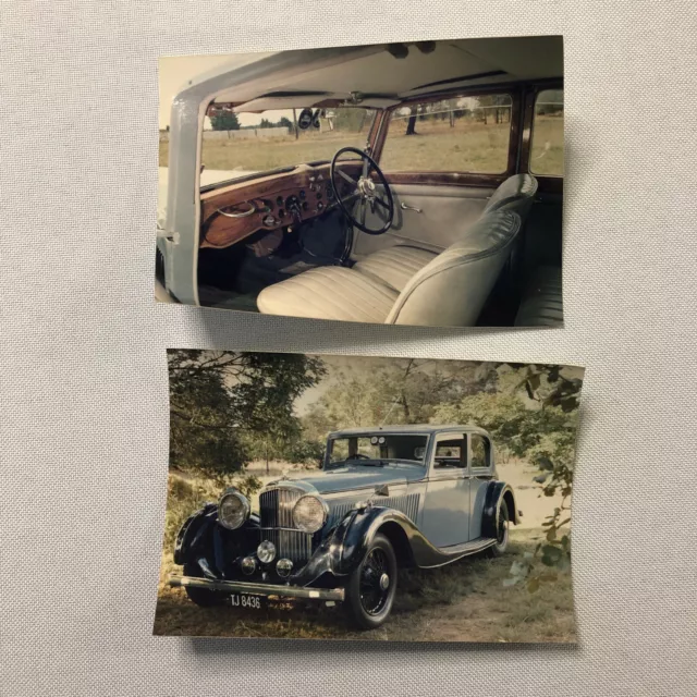 Vintage 1936 Bentley Saloon Car Photo Photograph Print Lot of 2