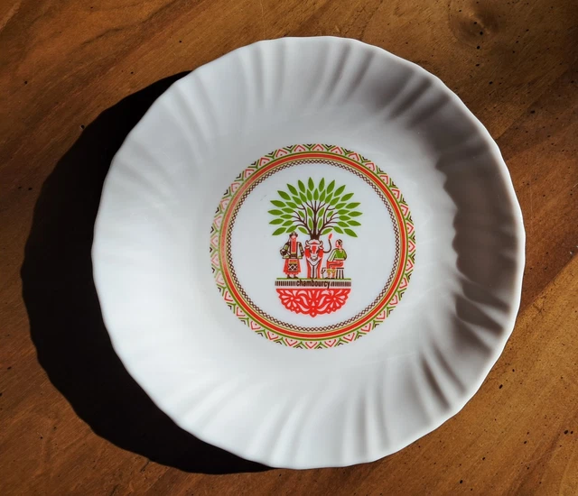 Lot De 6 Assiettes à Dessert Arcopal Vintage Motif Volcan - Diamètre 19cm
