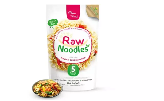 CleanFoods Pasta I  Raw Noodles 200g I 5 Kalorien /100 gr I Konjak Glucomannan