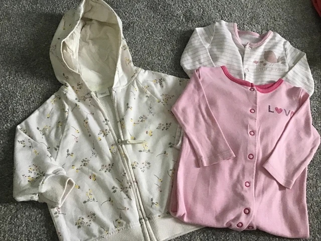 Baby Girl Clothes Bundle 6-9 Months BabyGrow & Next Floral Jacket