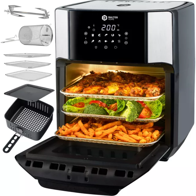 BALTER Heißluftfritteuse Heissluft Friteuse Fritteuse Mini Backofen 12L, B-Ware