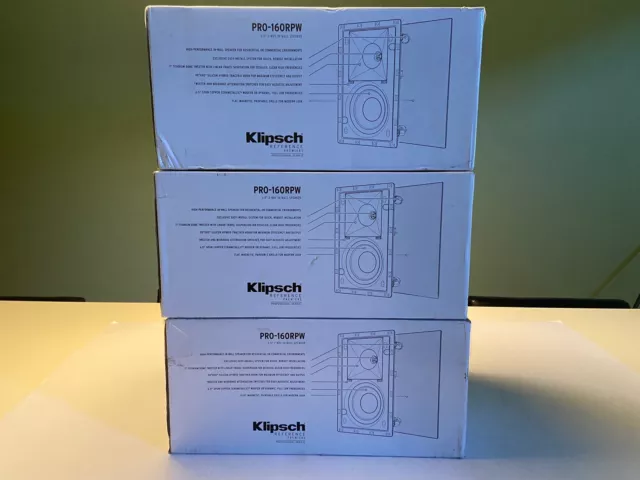Brand New Klipsch PRO-160RPW In-Wall Speaker X 3 units for sale