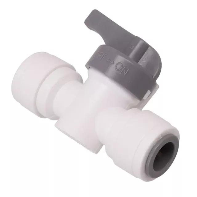 1Pcs Stop Tap 3/8 Inch OD Tube Ball Valve Quick Connect Fitting,White Stop Tap.