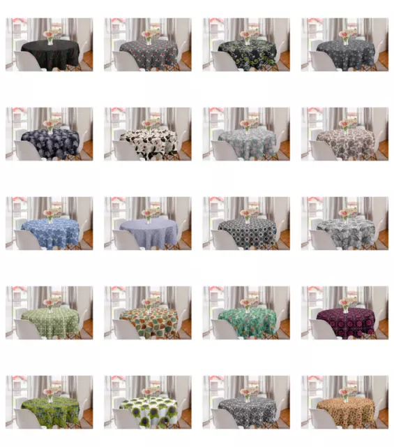 Ambesonne Flourish Flora Round Tablecloth Table Cover for Dining Room Kitchen