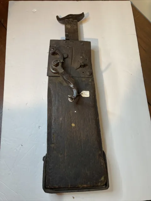 Antique 1804  Working Conestoga Wagon Jack - Hand Forged Metal & Wood
