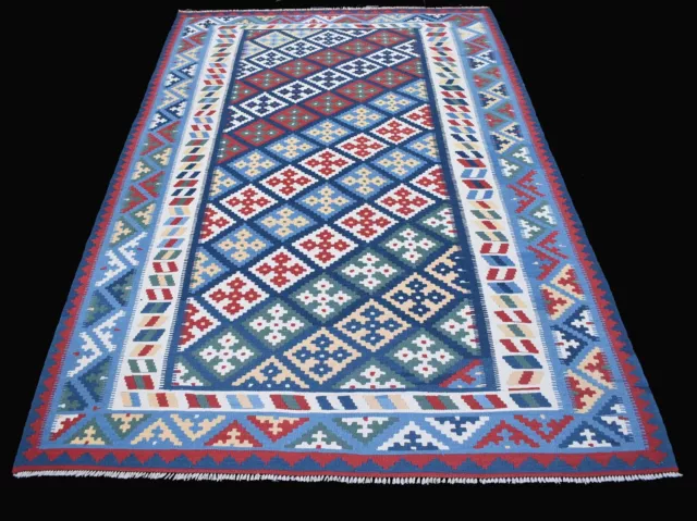 Echt Kelim handgewebt 100% Wolle Teppich groß 314 x 204 cm gewebt rug kilim 2