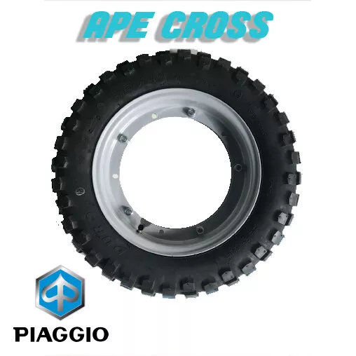 RUOTA APE PIAGGIO CROSS 50 CC TRIPLA 3 Gomma Pneumatico COMPLETA 3.50 10 N3