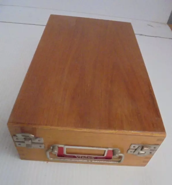 Vintage Wood Viking Slide Carry Case Box - Projector or Microscope Coins
