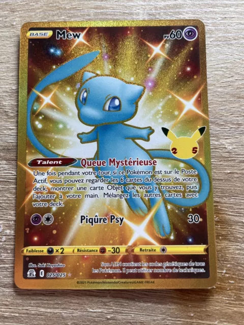 Mew 025/025 Carte Pokémon™ Ultra rare Gold Neuve VF
