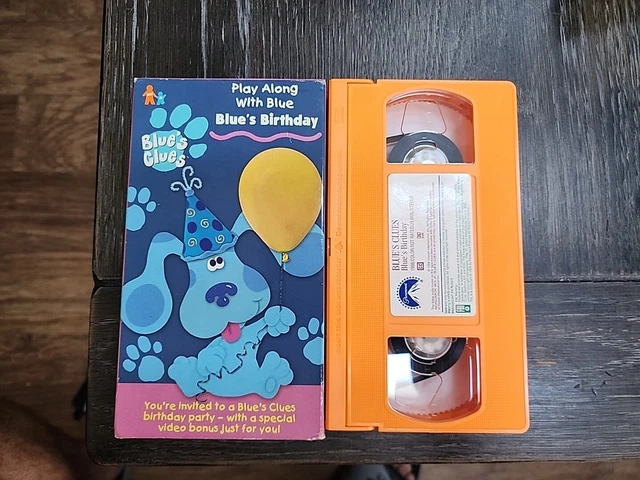 BLUE'S CLUES BLUE'S Birthday VHS Tape 1998 Nick Jr Nickelodeon Orange ...