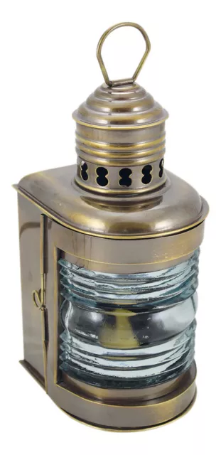 Mastlampe mit Petroleumbrenner Schiffslampen Messing, antik Sea4You