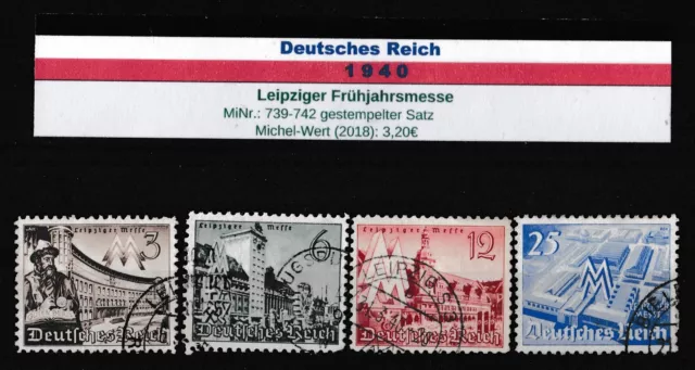 Deutsches Reich 1940 MiNr:  739-742 gestempelter kompletter Satz Leipziger Messe