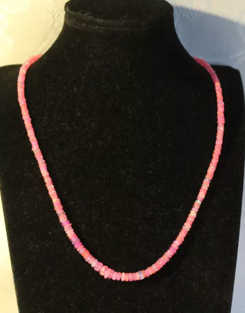 Halskette aus äthiopischen pink Opalen - Handarbeit - L 292 2