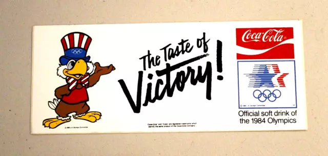 1984 Coca Cola The Taste Of Victory Official Soft Drink Of The 1984 Olympics Nos