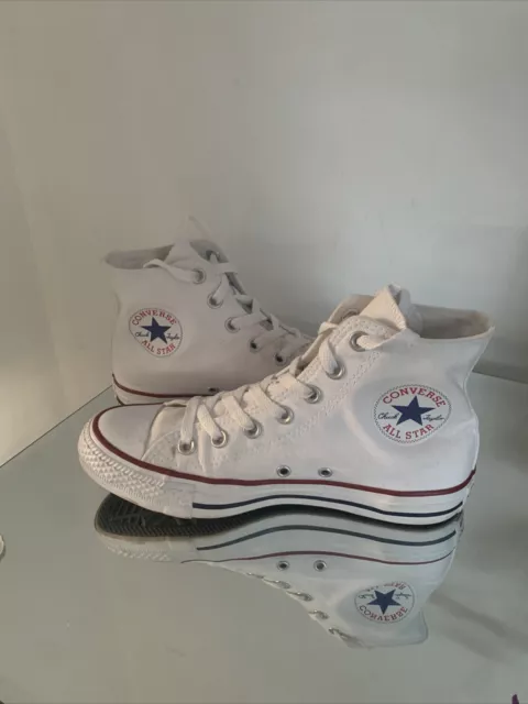 Top alto bianco Converse All Star taglia 5 Regno Unito ottime condizioni