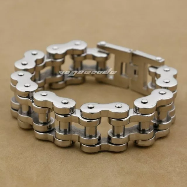 Huge Motorbike Chain Mens 316L Stainless Steel Biker Bracelet 5K002C