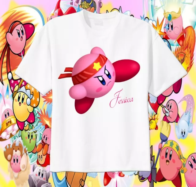 Camiseta Personalizada KIRBY Personalizar Regalo de Cumpleaños Nintendo Wii Videojuego Añadir Nombre