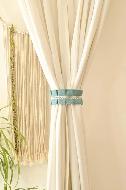 Beautiful Cotton Curtain Holders Tieback 15 Inch Teal Blue for Door set of 2 3
