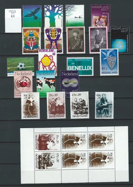Niederlande Jahrgang 1974 Postfrisch bis auf 'Juliana Regina' komplett jaargang