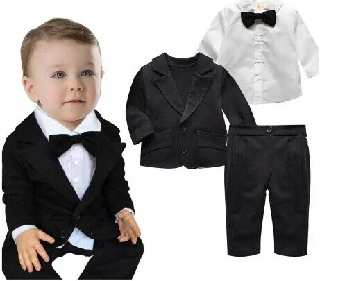 Vestito completo set bambino neonato 0-24 mesi abito da cerimonia nuziale festa