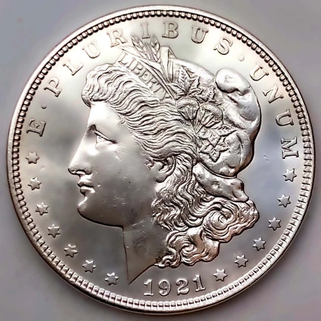 1921-D Au/Unc Morgan Silver Dollar 90% $1 Coin Us #K727