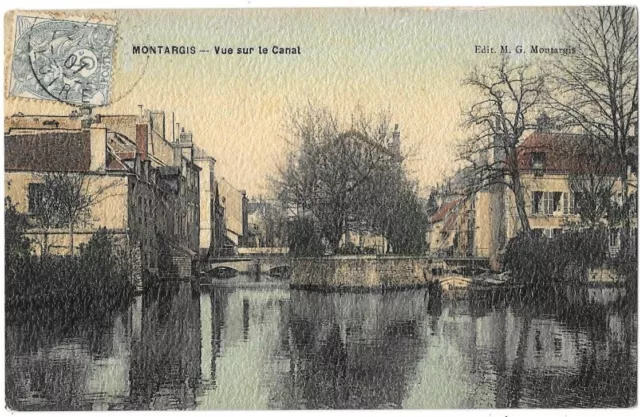 MONTARGIS 45 CPA channel view written to Mr. Cesar Jeunot in Levallois Perret