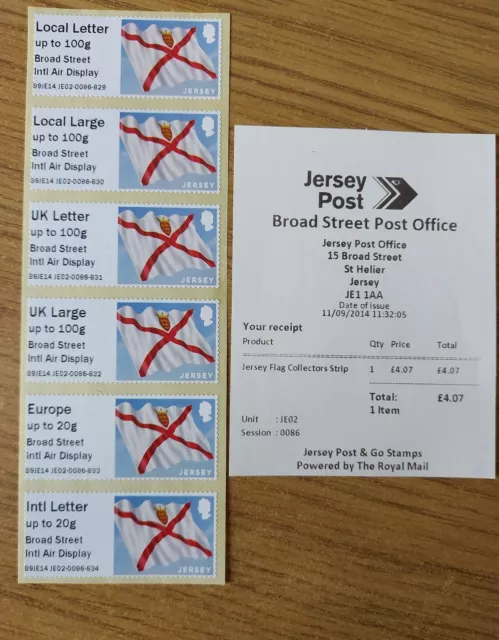 Post & Go Jersey Flag Broad St Intl Air Display Coll/Set Je02 Text Far Left