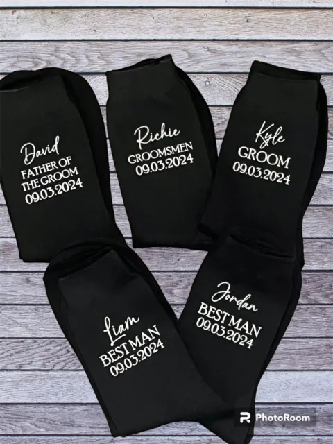 Personalised Wedding Socks, Socks For Groom Usher Best Man Wedding Party