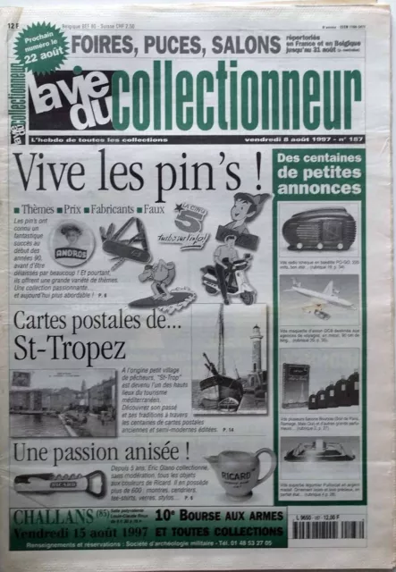 La Vie du Collectionneur n°187-  Vive Les Pin's Passion Ricard St-Tropez en CP