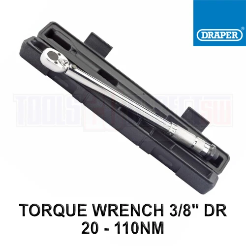 Draper 3/8" Drive Torque Wrench 20 - 110Nm Square Drive Ratchet 78641