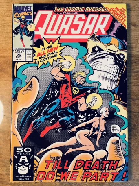 Quasar #26 (1991) 1St Cover Appearance Of New Costume Marvel Comics
