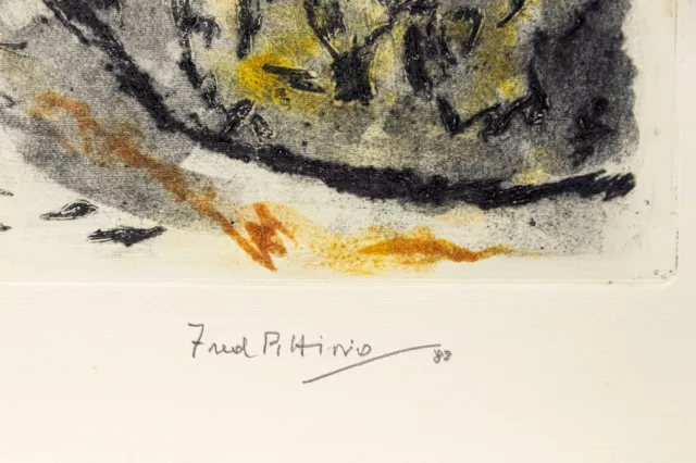 Fred Pittino Stampa Calcografica Acquatinta 1988 Firmata E Numerata