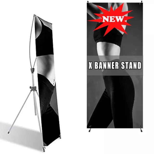 Premium Adjustable X Banner Stand from 24"x63" to 31.5"x71" Portable Oxford Bag