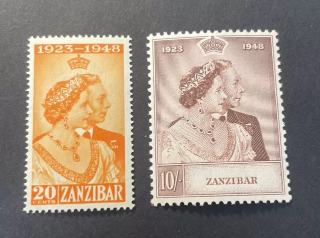 Zanzibar Stamps KGVI 1948 Silver Wedding Set SG333-334 MNH