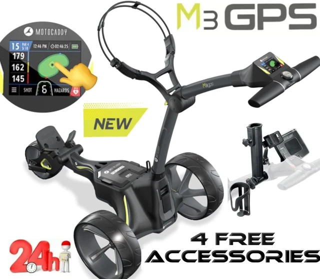 MOTOCADDY M3 GPS 2023 New Electric Golf Trolley & 4 Free Accessories