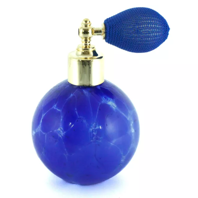 Murano Cristal Perfume Botella Azul Dorado Millefiori 11.5cm