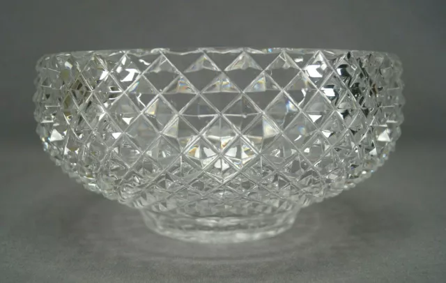 Late 19th Century Anglo Irish Cut Diamond & Panels 7 Inch Glass Bowl