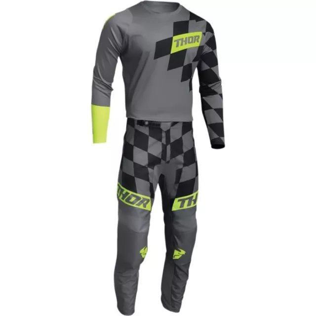 2022 Thor Sector BIRDROCK Motocross Gear GREY ACID Adult