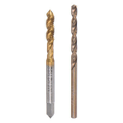 uxcell M6 x 1 Spiral Point Thread Tap and 5.0mm Twist Drill Bit Set Metric Titanium Plated 6542 High Speed Steel Machine Screw Thread Tap Threading Tool 