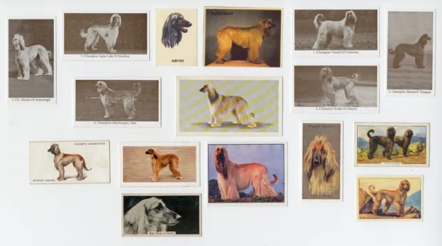 Afghan Hound Collection Of Original Vintage Dog Cigarette Trade Cards & Stickers
