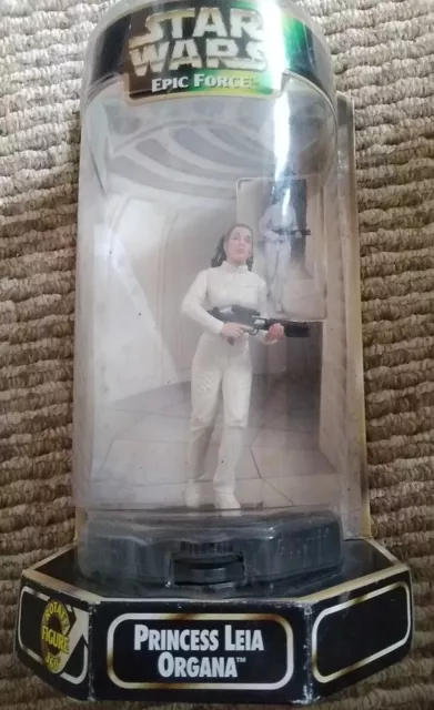 1998 Star Wars Epic Force 360 Rotate Figure Princess Leia Organa Boxed, Hasbro,