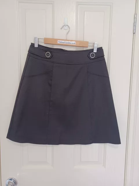 Review Skirt Size 10 Black Button Detail Work Office Wear