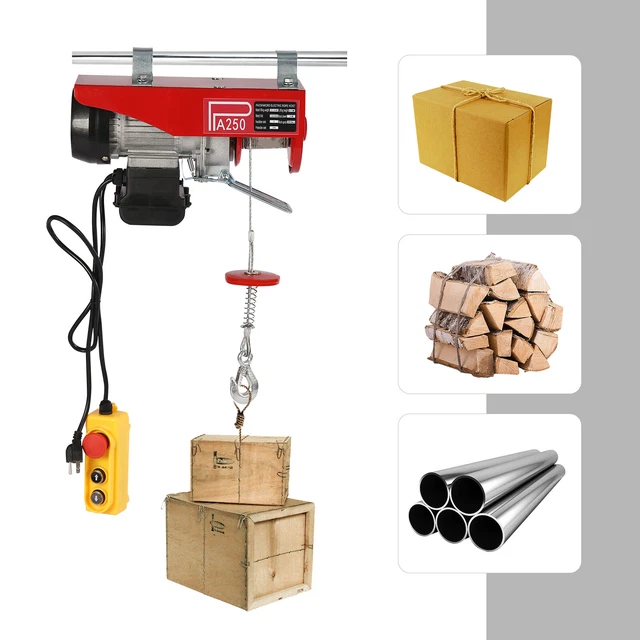 ELECTRIC HOIST WINCH Hoist Crane Lift 551lbs 110V with Wired Remote