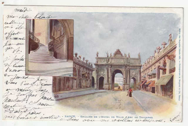NANCY - Meurthe & Moselle - CPA 54 - Arc de Triomphe rue Heré - 1900 map