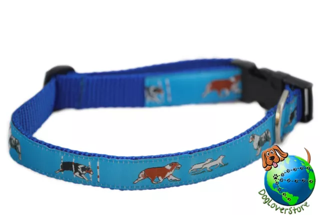 Australian Shepherd Adjustable Collar 11-19" Blue