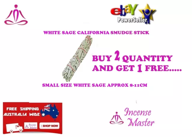 California White Sage Smudge Stick Small 8- 11cm Smudging Aroma incense_master