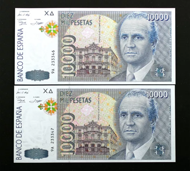 S.C. Juan Carlos I. Pareja 10000 Pesetas 1992. Serie especial 9A. SC/UNC Escasos