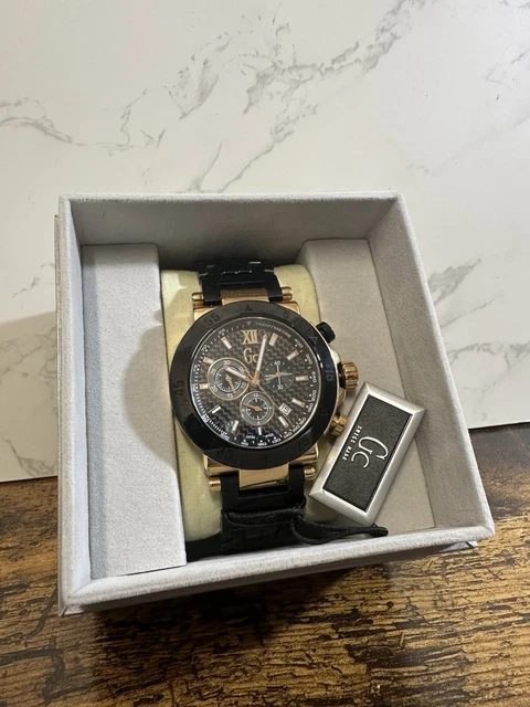 GC X90006G2S Watch - Sport Chic GC-1 Rose Gold & Black Mens Chronograph Watch