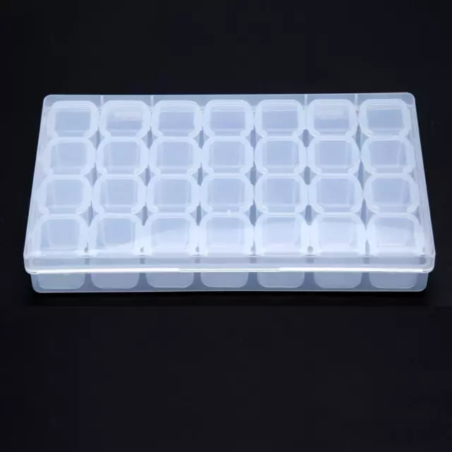 Plastic Storage Box Empty 28 Slots Nail Art Display for Jewelry Diamond Painting 3